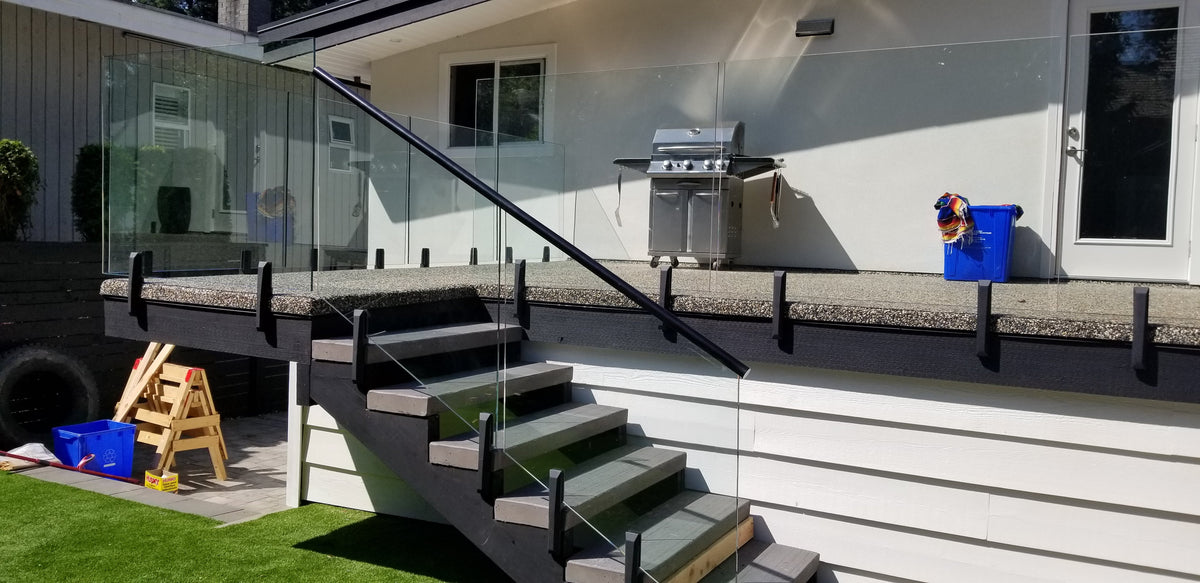 16 ft Complete DIY Frameless Glass Railing Kit