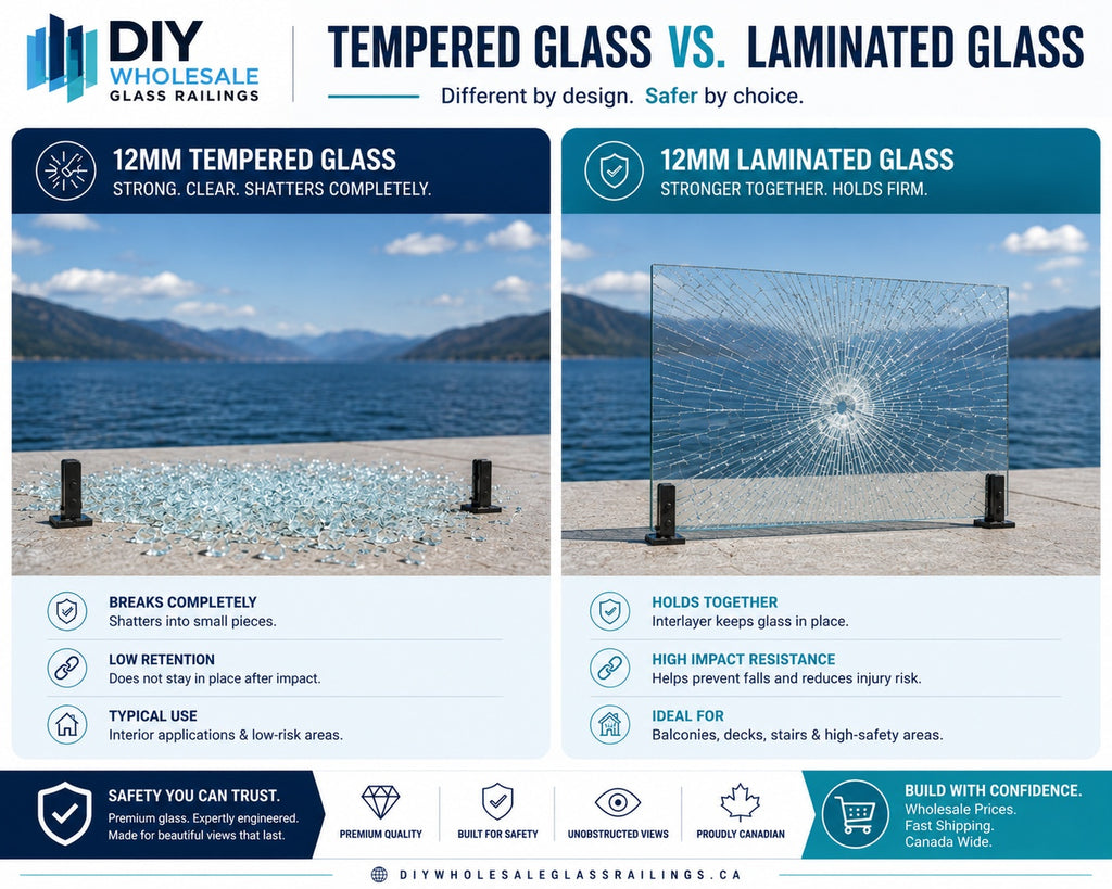 42" High Laminated Glass Panels 12mm