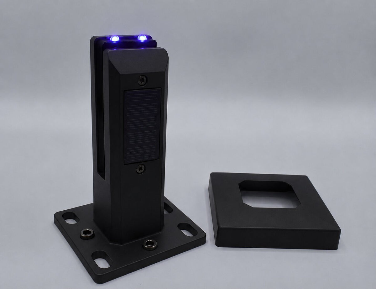 Surface Mount Spigot (Square) With White LED Solar Lights